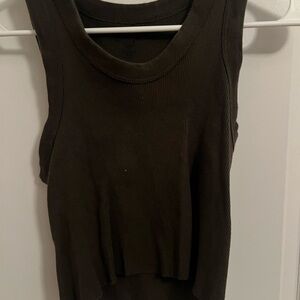 Brandy Melville Dark Brown Ribbed Tank Top
